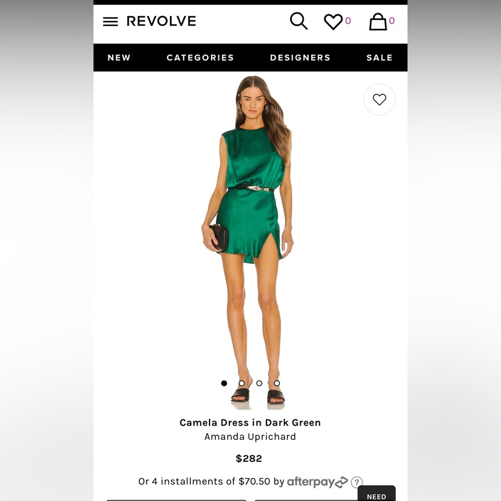 Amanda Uprichard Camela Dress in Dark Green